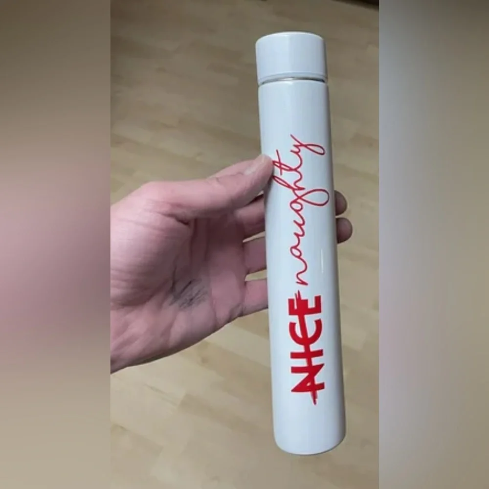 Slim Flask Bottle Nice/Naughty double insulated